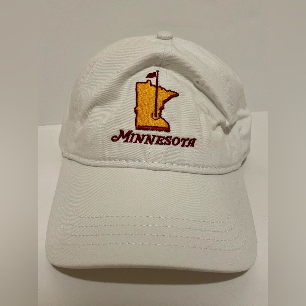 White Hat with Maroon and Gold Minnesota Golden Gophers Embroidered Logo